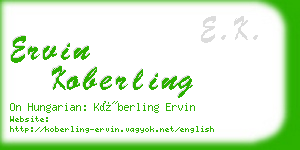 ervin koberling business card